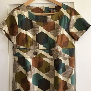 Orla Kiely Short Sleeve Blouse Top cool graphic